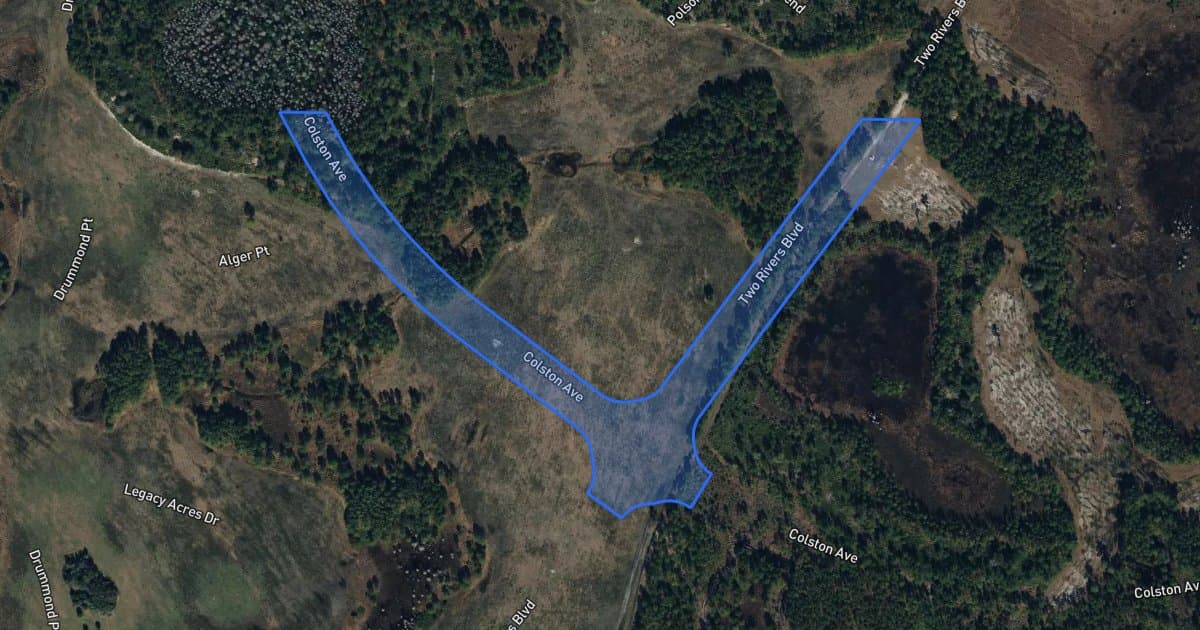 Parcel map for Two Rivers Master Roadways NS Modification